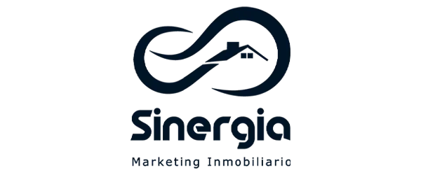 Logo de Sinergia, marca con la que hemos trabajado en proyectos inmobiliarios.