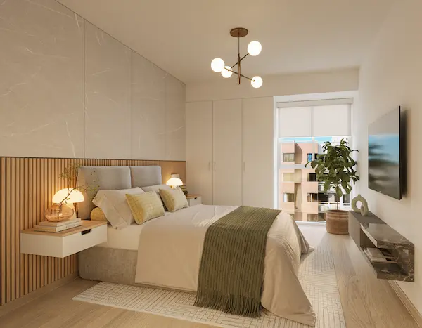 Amplia habitación con luz natural en departamento en venta en miraflores