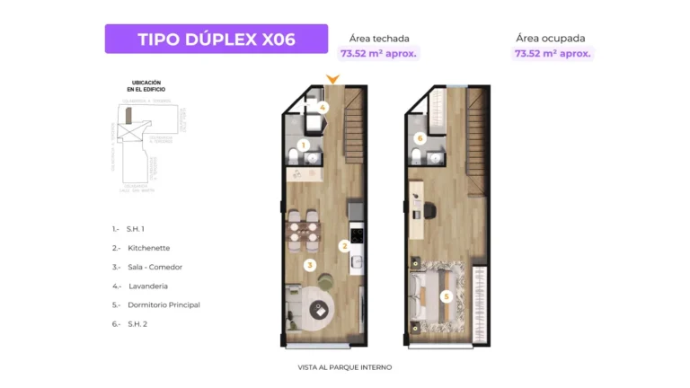 Departamento duplex 1 dormitorio