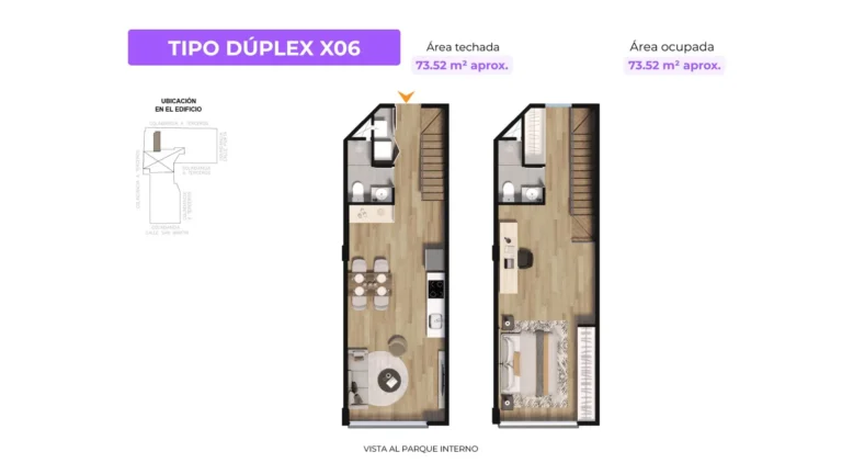 Departamento duplex 1 dormitorio planos descripción