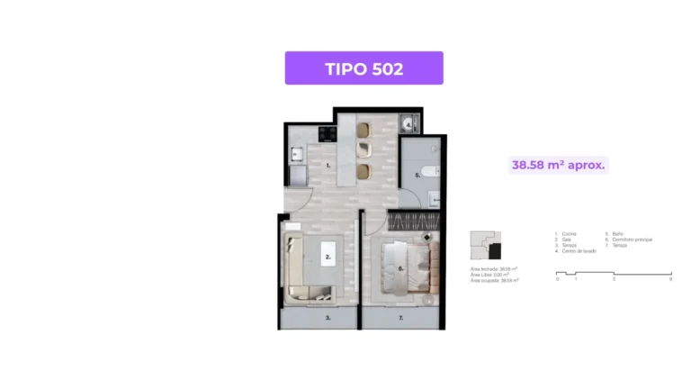 departamento de 1 cuarto con 2 terrazas en límite con San Miguel y Magdalena TIPO 502 DESC